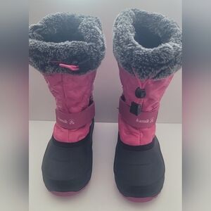Kamik Pink and Black  Girls Winter Boots